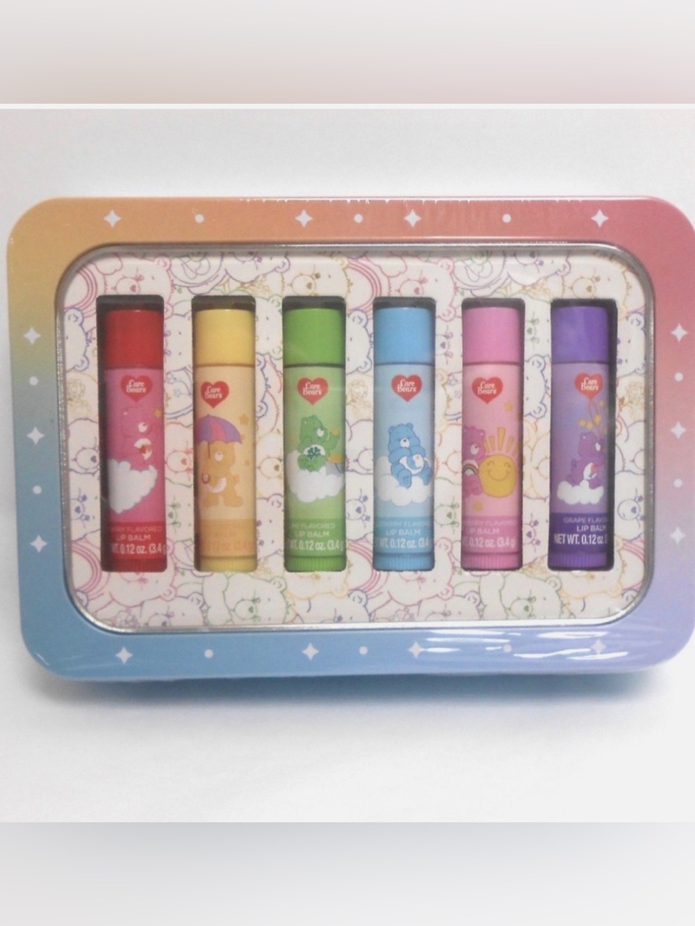 Care Bears 6 Flavored Lip Balms in Metal Box